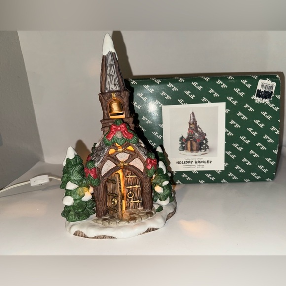 VTG Fitz And Floyd 1993 holiday Hamlet Chapel -enchanted Forest collection - Picture 4 of 8
